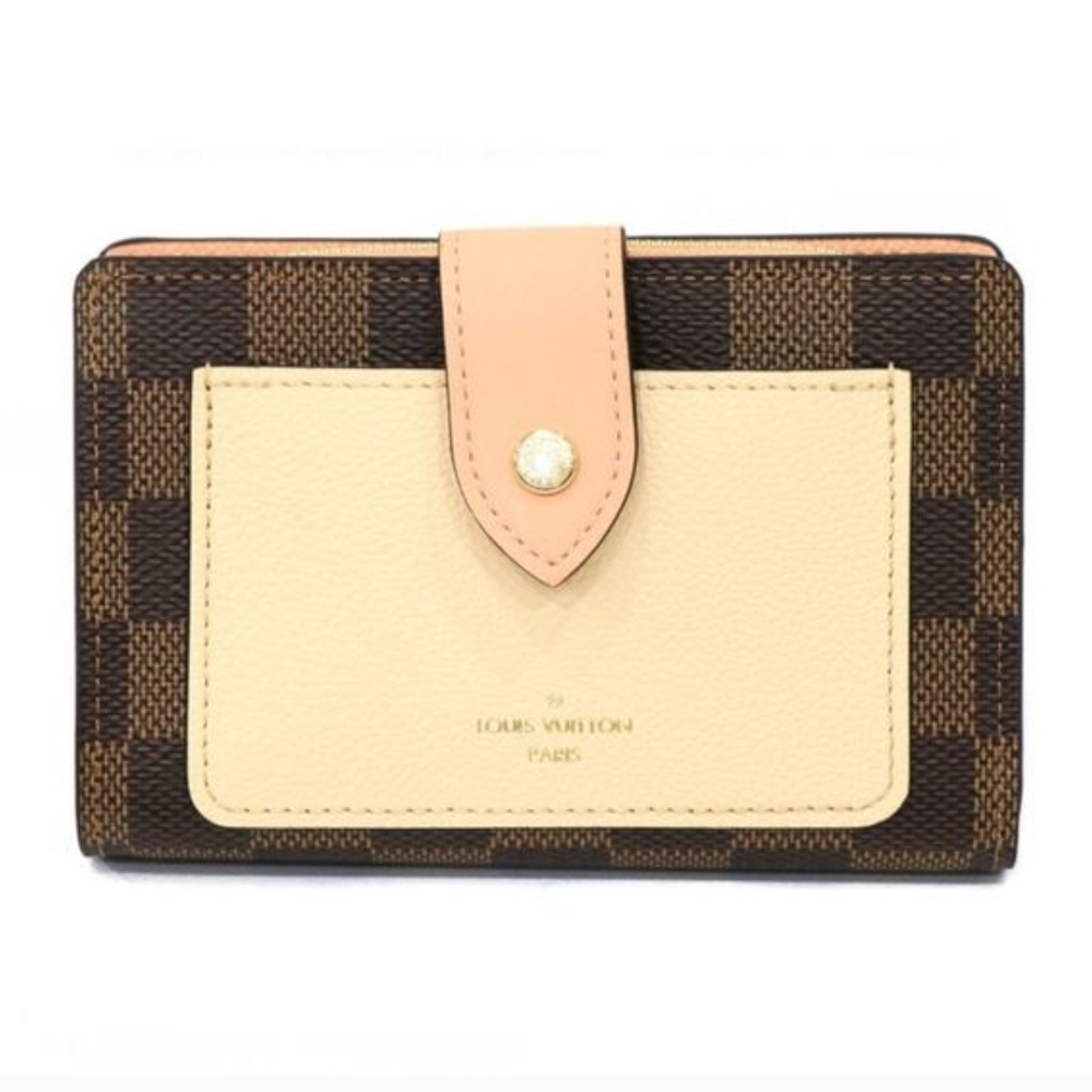 Louis Vuitton Juliette Compact Wallet Damier Ebene / Rose Ballerine - EUC